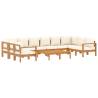 8 Piece Garden Sofa Set with Cushions | Solid Acacia Wood