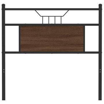 Stylish Brown Oak Headboard - 80 cm Engineered Wood & Steel