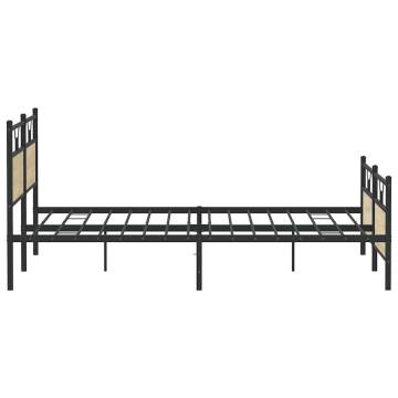 Sonoma Oak Metal Bed Frame without Mattress - 193x203 cm