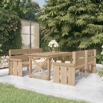 Stylish 3 Piece Garden Dining Set - Solid Pine Wood