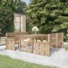 Stylish 3 Piece Garden Dining Set - Solid Pine Wood