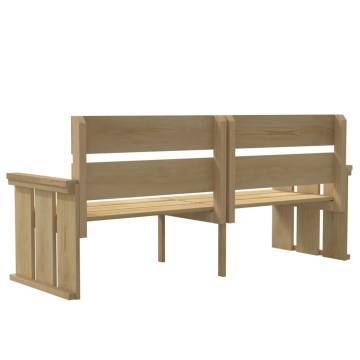 Stylish 3 Piece Garden Dining Set - Solid Pine Wood