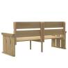 Stylish 3 Piece Garden Dining Set - Solid Pine Wood