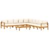 6 Piece Garden Sofa Set with Cushions - Solid Acacia Wood