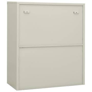 Office Cabinet with Planter Box - Light Grey Steel 90x40x128 cm