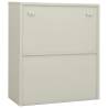 Office Cabinet with Planter Box - Light Grey Steel 90x40x128 cm