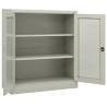 Office Cabinet with Planter Box - Light Grey Steel 90x40x128 cm