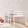 High Sleeper Bed White 90x200 cm - Solid Wood Pine