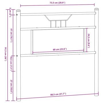 Sonoma Oak Headboard - Stylish Engineered Wood & Steel Design