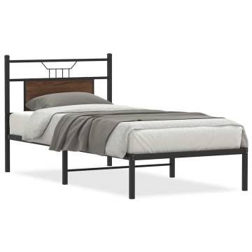 Stylish Brown Oak Bed Frame 80x200 cm - Durable & Versatile