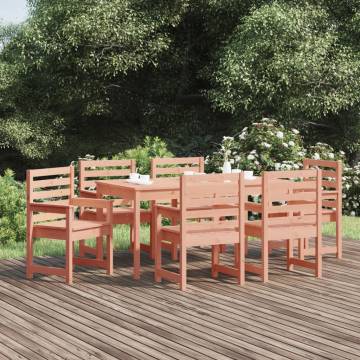 7 Piece Garden Dining Set - Solid Wood Douglas | Hipo Market