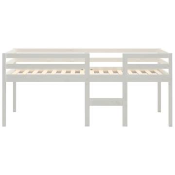 High Sleeper Bed White 90x200 cm - Solid Wood Pine