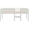 High Sleeper Bed White 90x200 cm - Solid Wood Pine