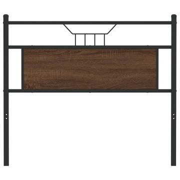 Stylish Brown Oak Headboard - Engineered Wood & Steel - 100 cm