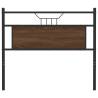 Stylish Brown Oak Headboard - Engineered Wood & Steel - 100 cm