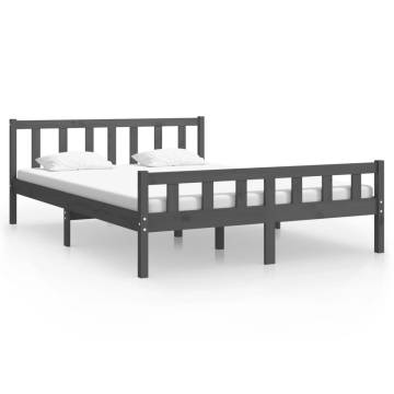 Grey Solid Wood Bed Frame 120x200 cm | HipoMarket