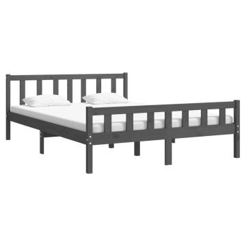 Grey Solid Wood Bed Frame 120x200 cm | HipoMarket