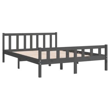 Grey Solid Wood Bed Frame 120x200 cm | HipoMarket