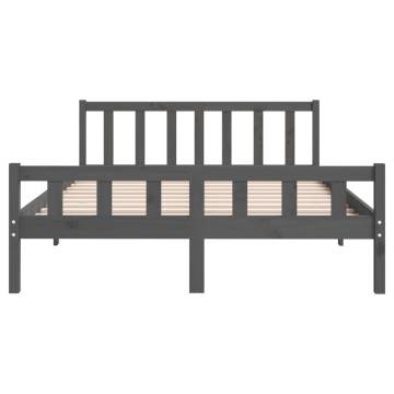 Grey Solid Wood Bed Frame 120x200 cm | HipoMarket