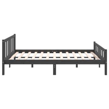 Grey Solid Wood Bed Frame 120x200 cm | HipoMarket