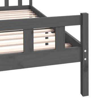 Grey Solid Wood Bed Frame 120x200 cm | HipoMarket