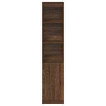 Highboard Brown Oak - 37.5x35x180 cm Engineered Wood Storage