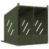 Olive Green Metal Chicken Nesting Box with 2 Compartments