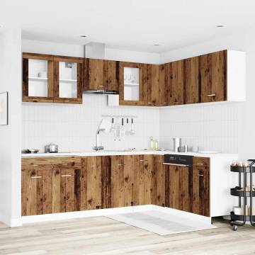 11 Piece Kitchen Cabinet Set - Old Wood Engineered Wood