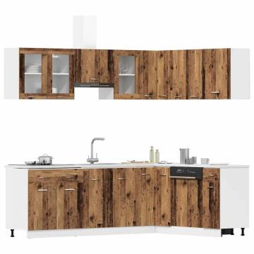 11 Piece Kitchen Cabinet Set - Old Wood Engineered Wood