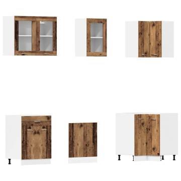 11 Piece Old Wood Kitchen Cabinet Set - Stylish & Durable