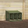 Chicken Nesting Box with 3 Compartments - Olive Green Metal