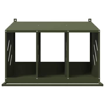 Chicken Nesting Box with 3 Compartments - Olive Green Metal