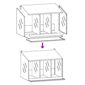 Chicken Nesting Box with 3 Compartments - Olive Green Metal