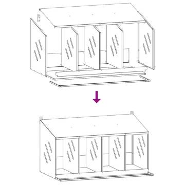 Chicken Nesting Box with 4 Compartments | Galvanized Metal