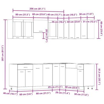 11 Piece Kitchen Cabinet Set | Artisan Oak Engineered Wood