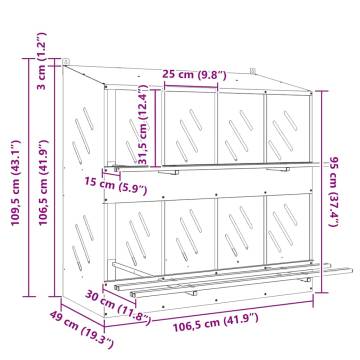 Chicken Nesting Box - 8 Compartments Galvanized Metal