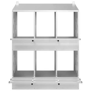 Chicken Nesting Box with 6 Compartments | Galvanized Metal