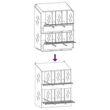 Chicken Nesting Box with 6 Compartments | Galvanized Metal