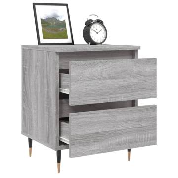 Elegant Grey Sonoma Bedside Cabinet | 40x35x50 cm