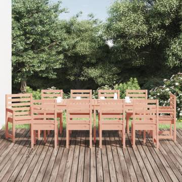 11 Piece Garden Dining Set - Solid Wood Douglas | Hipomarket UK