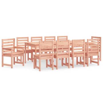 11 Piece Garden Dining Set - Solid Wood Douglas | Hipomarket UK