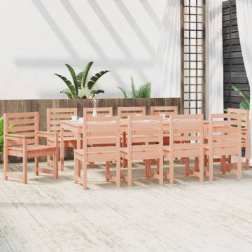 11 Piece Garden Dining Set - Solid Wood Douglas | Hipomarket UK