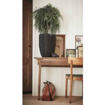 Capi Vase Nature Rib Elegant Low - Stylish Black Decor | HiPoMarket