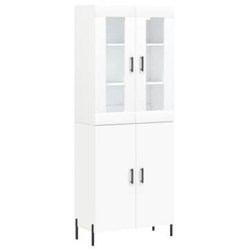 Stylish Highboard White - 69.5x34x180 cm Engineered Wood