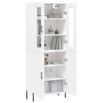 Stylish Highboard White - 69.5x34x180 cm Engineered Wood