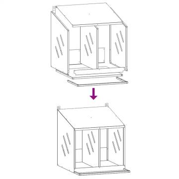 Chicken Nesting Box with 2 Compartments - Galvanized Metal