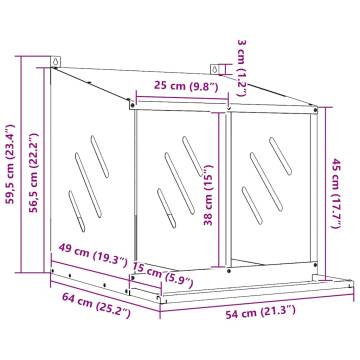 Chicken Nesting Box with 2 Compartments - Galvanized Metal