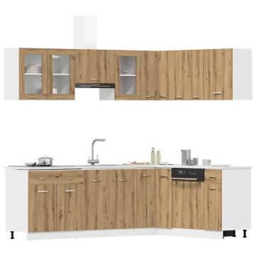  11 Piece Kitchen Cabinet Set Artisan Oak Engineered Wood