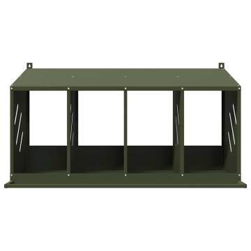 Olive Green Chicken Nesting Box with 4 Compartments