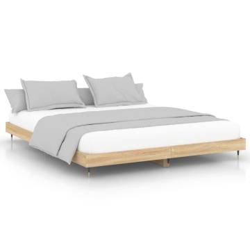 Sonoma Oak Bed Frame 160x200 cm | Durable Engineered Wood